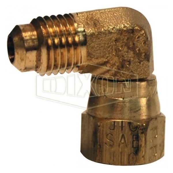 Dixon Tube Elbow, 1/2 in Nominal, SAE Flare x Female Swivel, Brass 166FSV-8-8 - main